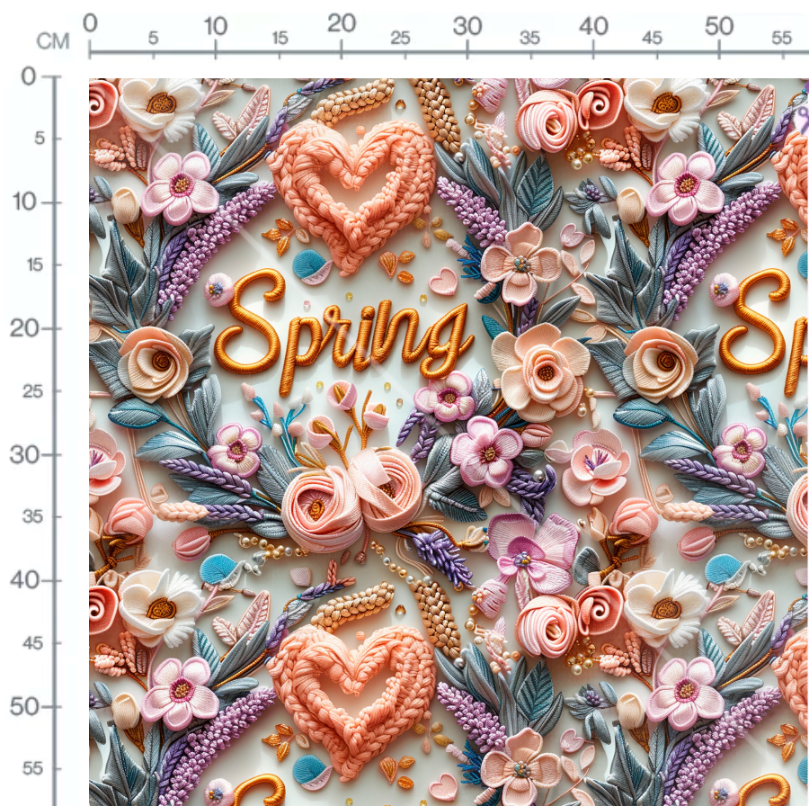 Tissu - 3D spring flowers 3